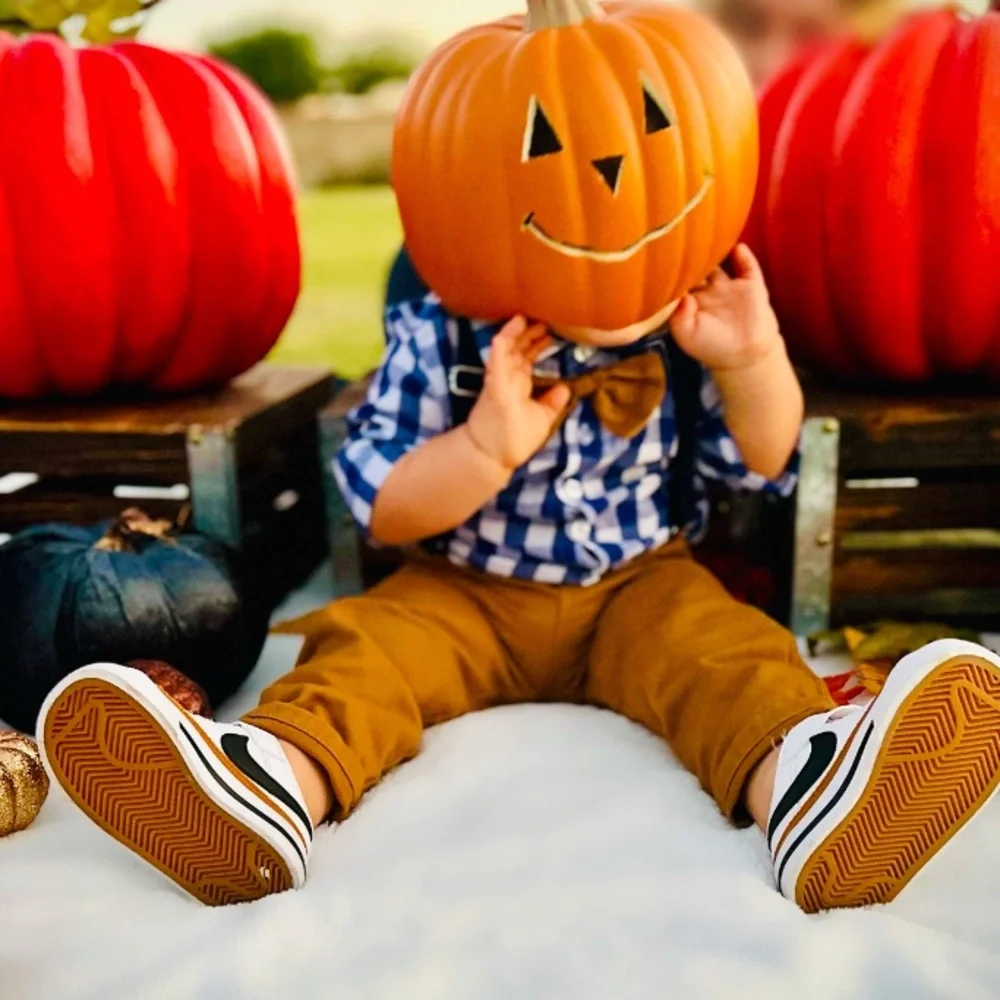 Pumpkin mask already carved out for baby 12 month old